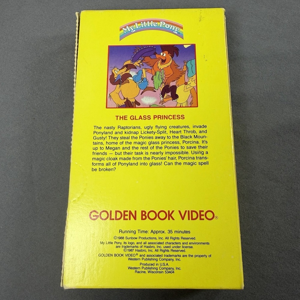 My Little Pony The Glass Princess VHS Tape Vintage Golden Book Video 1988 - Picture 2 of 4